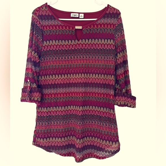 Cato Women’s 3/4 Sleeve Top Medium - Picture 1 of 8